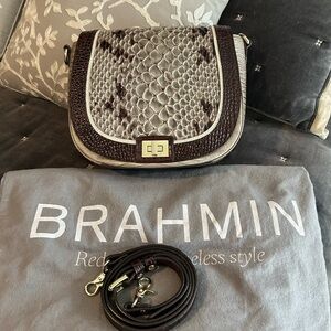 Brahmin Sonny Gray/Brown Crossbody Bag